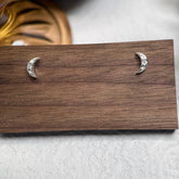 Crescent Moon Stud Earrings in S925 Silver